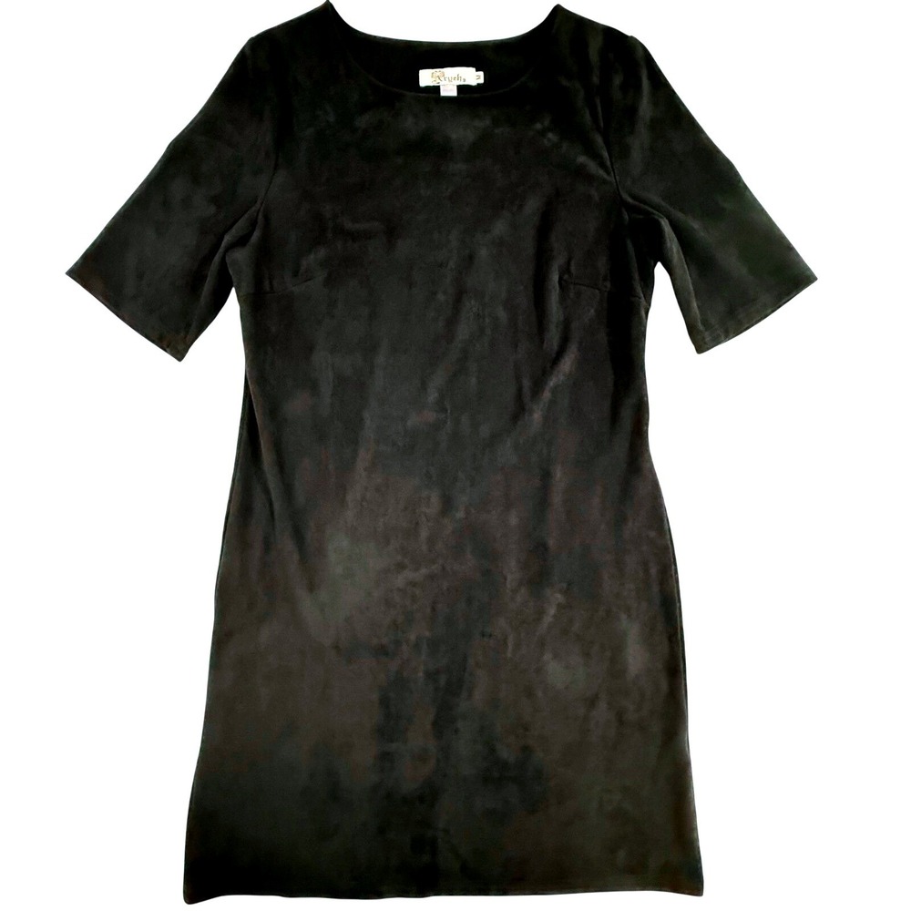 Aryeh Studio Dress Women's Medium Black Suede Stretch Casual Career (158)